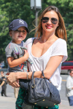 Miranda Kerr and Flynn spend time with her parents at the Museum