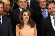 Princesa Letizia attends audiences at Zarzuela Palace.
