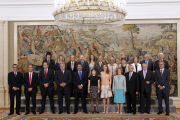 Princesa Letizia attends audiences at Zarzuela Palace.