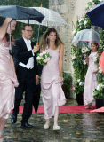 Athina Onassis attends the wedding of her half-sister Sandrine Roussel in France