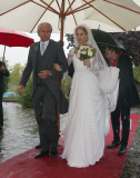 Athina Onassis attends the wedding of her half-sister Sandrine Roussel in France