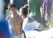 EXC: LEONA LEWIS DANCING ON THE BEACH IN SOUTHERN ITALY