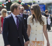 Liz Hurley and beau at the Races