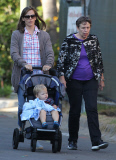 Jennifer Garner Takes Her Family to a Community Party 