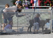 Jennifer Garner Takes Her Family to a Community Party 