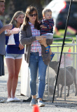 Jennifer Garner Takes Her Family to a Community Party 