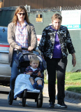 Jennifer Garner Takes Her Family to a Community Party 
