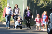 Jennifer Garner Takes Her Family to a Community Party 