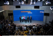 BERLIN : Merkel Sees Biggest Victory Since Kohls Reunification Vote