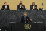 Obama and Ban Ki-moon at the UN General Assembly
