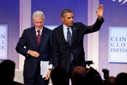 Bill Clinton and Barack Obama at Clinton Global Initiative
