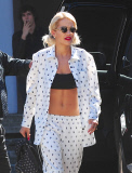 Rita Ora Bares Midriff For A Studio Session