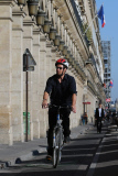 Hugh Jackman biking in Paris