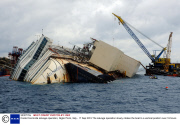 Costa Concordia salvage operation, Giglio Porto, Italy - 17 Sep 2013