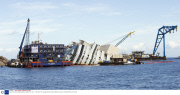 Costa Concordia salvage operation, Giglio Porto, Italy - 17 Sep 2013