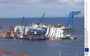 Costa Concordia salvage operation, Giglio Porto, Italy - 17 Sep 2013