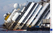 Costa Concordia salvage operation, Giglio Porto, Italy - 17 Sep 2013