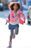 Quvenzhane Wallis On The Set Of 'Annie' 