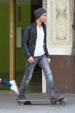 *EXCLUSIVE* Enrique Iglesias shows off his skateboarding skills on set
