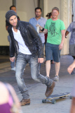 *EXCLUSIVE* Enrique Iglesias shows off his skateboarding skills on set
