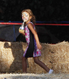 Nahla painted like a cat at The Pumpkin Patch with Olivier Martinez
