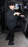 Liza Minnelli wearing all black at LAX