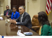 President Barack Obama meets small buisness owners, Washington, D.C., America - 11 Oct 2013