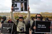 Russians Rally For 'Arctic Sunrise' Photographer