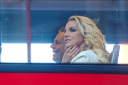 Britney Spears goes sightseeing on a double decker red bus **USA ONLY**
