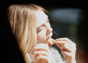 DKNY Photo Shoot with Cara Delevingne in Times Square