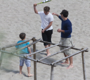 Jude Law and his children hit the beach