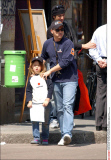 EXCLUSIVE; EROS RAMAZZOTTI AND HIS DAUGHTER  AURORA PLAY IN A PARK IN MILAN