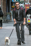 Hugh Jackman takes his daughter Ava to school on their scooters