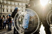 Clashes during the protest in Rome