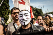 Clashes during the protest in Rome