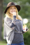 Hayden Panettiere with a handful of Burger King Satisfries