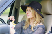 Hayden Panettiere with a handful of Burger King Satisfries
