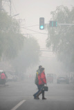 Dense haze on Chinese city Harbin