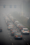 Dense haze on Chinese city Harbin