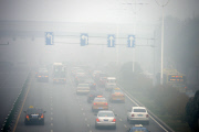 Dense haze on Chinese city Harbin