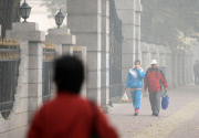 Dense haze on Chinese city Harbin