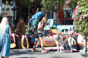 Reese Witherspoon takes a moment to enjoy the sun on the set of 'Wild'