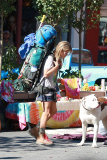 Reese Witherspoon takes a moment to enjoy the sun on the set of 'Wild'