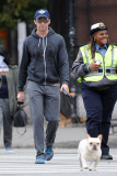 Hugh Jackman Poses for a Photo for a Crossing Guard
