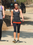 Lea Michele Exercises Outdoors, No Longer Wearing "Cory" Necklace