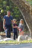 *EXCLUSIVE* Chris Martin walks the dog with his kids