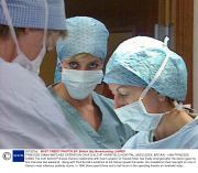 PRINCESS DIANA WATCHES OPERATION ON A CHILD AT HAREFIELD HOSPITAL, MIDDLESEX, BRITAIN - 1996