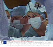 PRINCESS DIANA WATCHES OPERATION ON A CHILD AT HAREFIELD HOSPITAL, MIDDLESEX, BRITAIN - 1996
