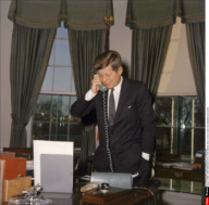 RETRO : WHITE HOUSE,OVAL OFFICE, FIRST ORBITAL SPACE FLIGTH JFK TALKS TO ASTRONAUT
