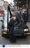 Circus of Horrors performer Anastasia IV pulls a 2.5 ton herse with her hair, London, Britain - 18 Nov 2013